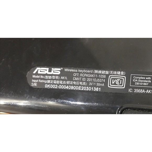 Genuine Asus AK1L Wireless Keyboard Only NO Receiver! Used ~Ships Same Day~ - Picture 7 of 12
